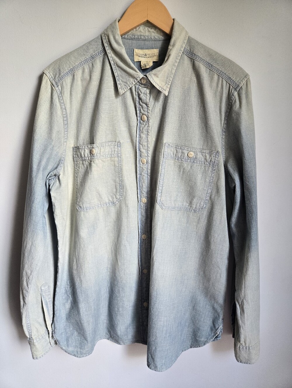 Denim & Supply Ralph Lauren Washed Light Blue Denim Button-Up